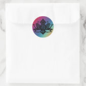Lotus Flower w/ Colorful Background Round Sticker (Tas)