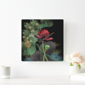 Lotus Flower Wall Clock  Vierkante Klok (Huis)