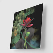 Lotus Flower Wall Clock  Vierkante Klok (Hoek)
