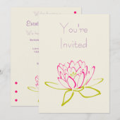 Lotus Flower / Water Lily Party Kaart (Voorkant / Achterkant)