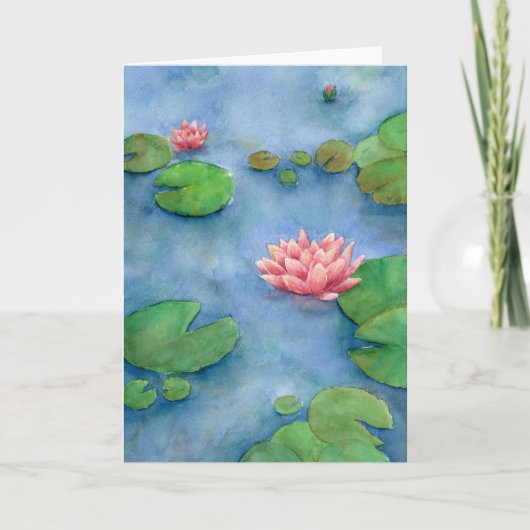 Lotus flower watercolor bedankkaart (Voorkant)