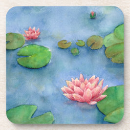 Lotus flower watercolor bier onderzetter