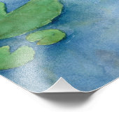 Lotus flower watercolor foto afdruk (Hoek)