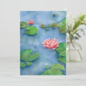 Lotus flower watercolor kaart (Staand voorkant)