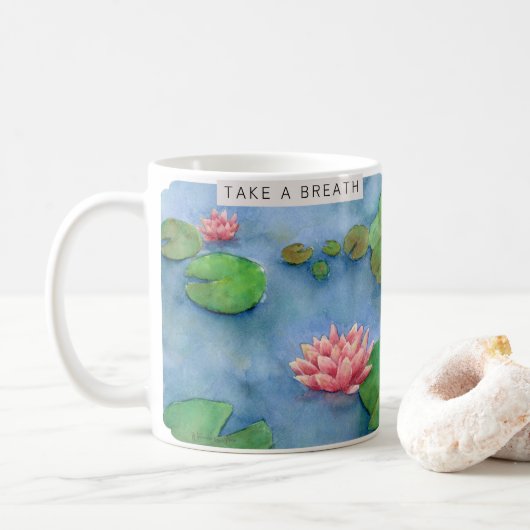 Lotus flower watercolor koffiemok (Met donut)