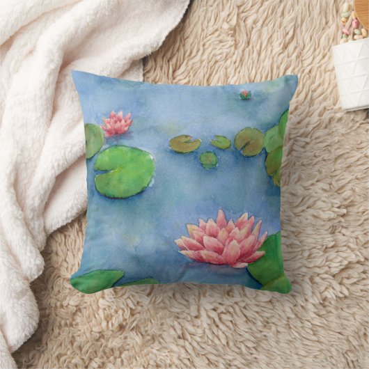 Lotus flower watercolor kussen (Deken)