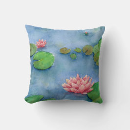 Lotus flower watercolor kussen