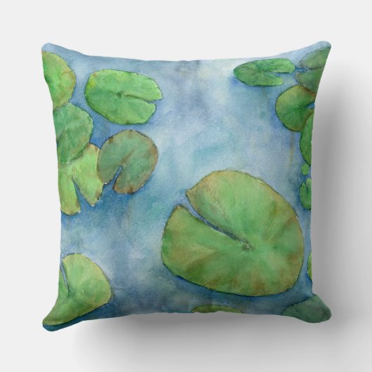 Lotus flower watercolor kussen (Achterkant)