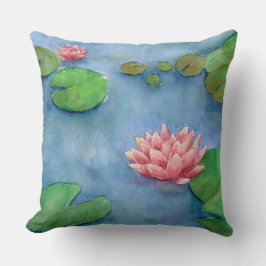 Lotus flower watercolor kussen