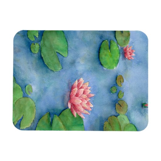 Lotus flower watercolor magneet (Horizontaal)