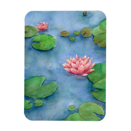 Lotus flower watercolor magneet (Verticaal)