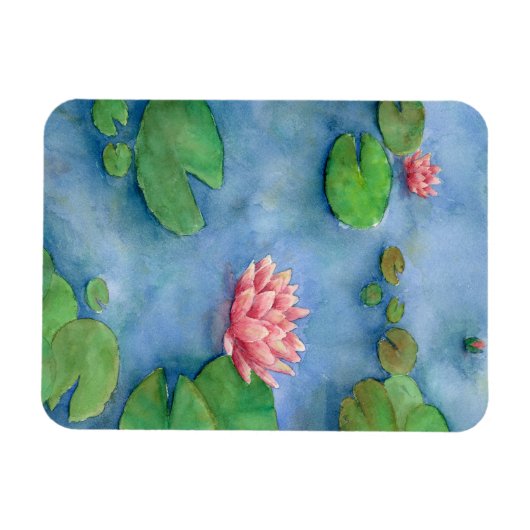 Lotus flower watercolor magneet (Horizontaal)