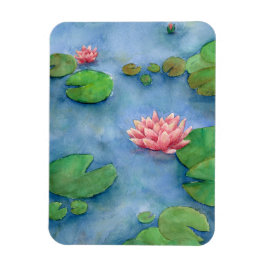 Lotus flower watercolor magneet