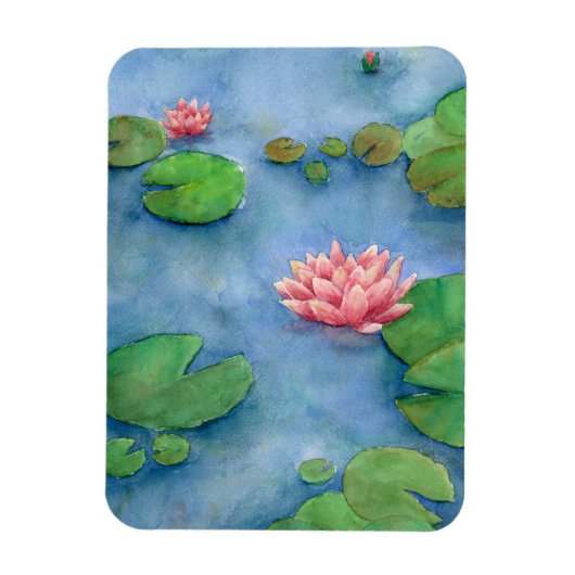 Lotus flower watercolor magneet (Verticaal)