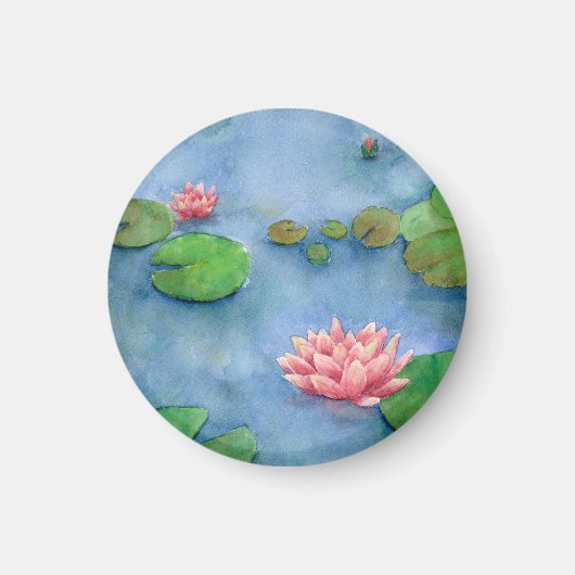Lotus flower watercolor magneet (Voorkant)