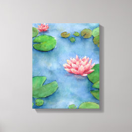 Lotus flower watercolor painting canvas