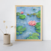 Lotus Flower Watercolor Painting Perfect Poster