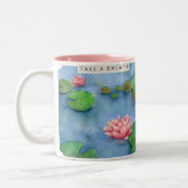 Lotus flower watercolor tweekleurige koffiemok (Links)