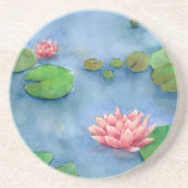 Lotus flower watercolor zandsteen onderzetter (Voorkant)