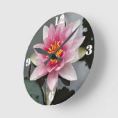 Lotus flower waterlly bloemdruk ronde klok (Hoek)