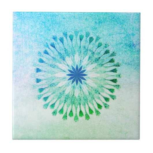 Lotus Flower Waterverf Beach Art Healing Yoga Tegeltje (Voorkant)