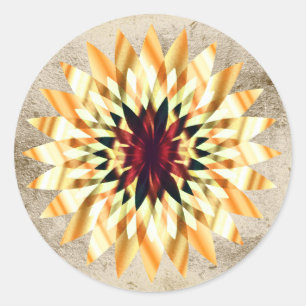 Lotus Flower Waterverf Gold Logo Healing Yoga Ronde Sticker