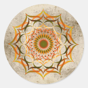 Lotus Flower Waterverf Gold Mandala Healing Yoga Ronde Sticker