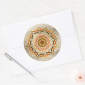 Lotus Flower Waterverf Gold Mandala Healing Yoga Ronde Sticker (Envelop)