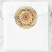 Lotus Flower Waterverf Gold Mandala Healing Yoga Ronde Sticker (Tas)