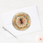 Lotus Flower Waterverf Gold Mandala Healing Yoga Ronde Sticker (Envelop)