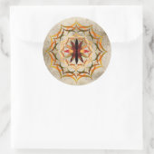 Lotus Flower Waterverf Gold Mandala Healing Yoga Ronde Sticker (Tas)