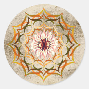 Lotus Flower Waterverf Gold Mandala Healing Yoga Ronde Sticker