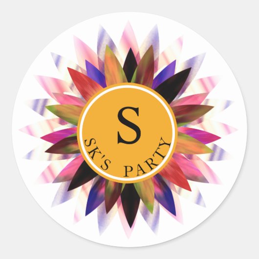 Lotus Flower Waterverf Logo Healing Yoga Ronde Sticker (Voorkant)