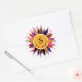 Lotus Flower Waterverf Logo Healing Yoga Ronde Sticker (Envelop)