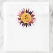 Lotus Flower Waterverf Logo Healing Yoga Ronde Sticker (Tas)