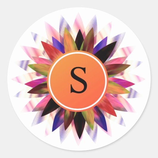 Lotus Flower Waterverf Logo Healing Yoga Ronde Sticker (Voorkant)