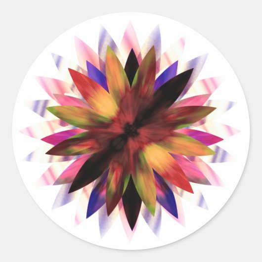 Lotus Flower Waterverf Logo Healing Yoga Ronde Sticker (Voorkant)