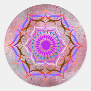 Lotus Flower Waterverf Mandala Healing Yoga Ronde Sticker