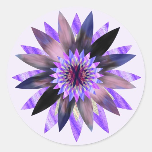 Lotus Flower Waterverf Mandala Healing Yoga Ronde Sticker (Voorkant)