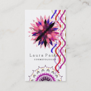 Lotus Flower Waterverf Mandala Yoga Holistic Spa Visitekaartje