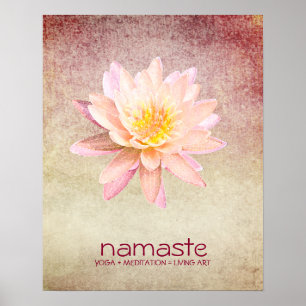 Lotus Flower Waterverf Namaste Yoga Meditation Po Poster