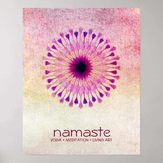 Lotus Flower Waterverf Namaste Yoga Meditation Poster (Voorkant)