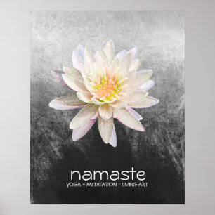 Lotus Flower Waterverf Namaste Yoga Meditation Poster