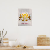Lotus Flower Waterverf Namaste Yoga Meditation Poster (Keuken)