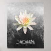 Lotus Flower Waterverf Namaste Yoga Meditation Poster (Voorkant)