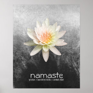 Lotus Flower Waterverf Namaste Yoga Meditation Poster