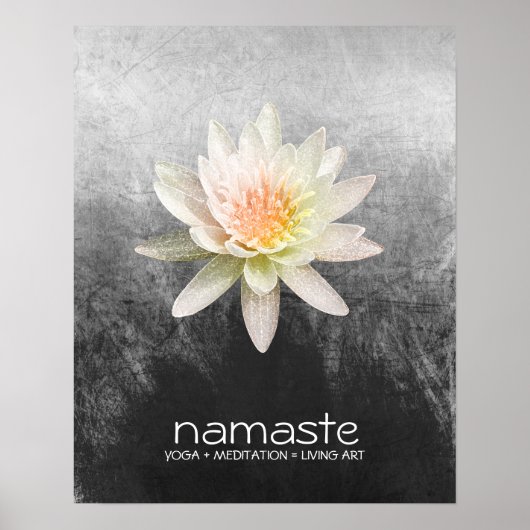 Lotus Flower Waterverf Namaste Yoga Meditation Poster (Voorkant)