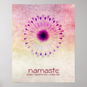 Lotus Flower Waterverf Namaste Yoga Meditation Poster
