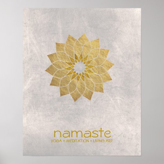 Lotus Flower Waterverf Namaste Yoga Meditation Poster (Voorkant)