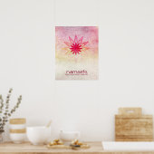Lotus Flower Waterverf Namaste Yoga Meditation Poster (Keuken)